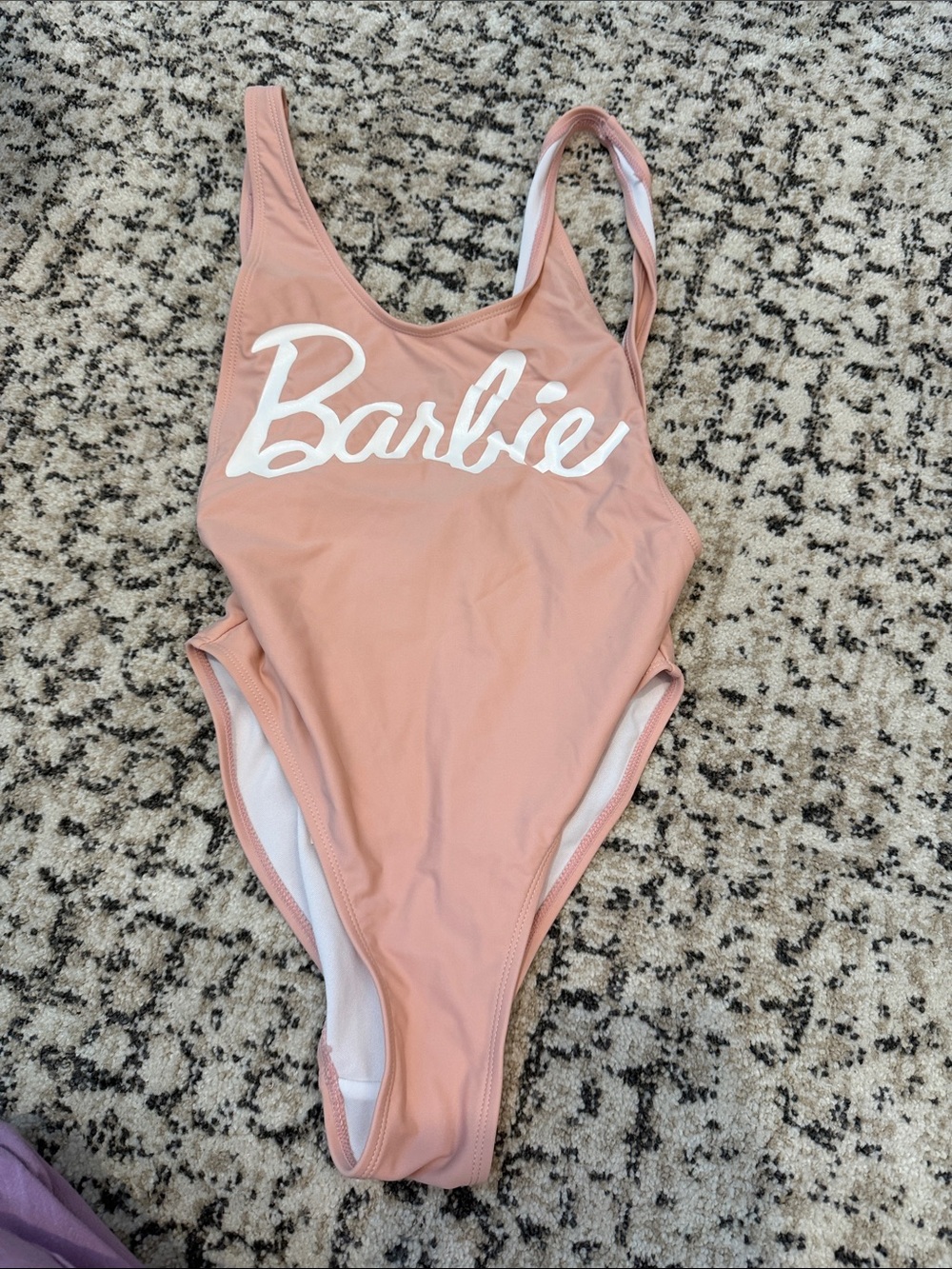 Barbie One-Piece Swimsuit in Dusty Rose with White Logo